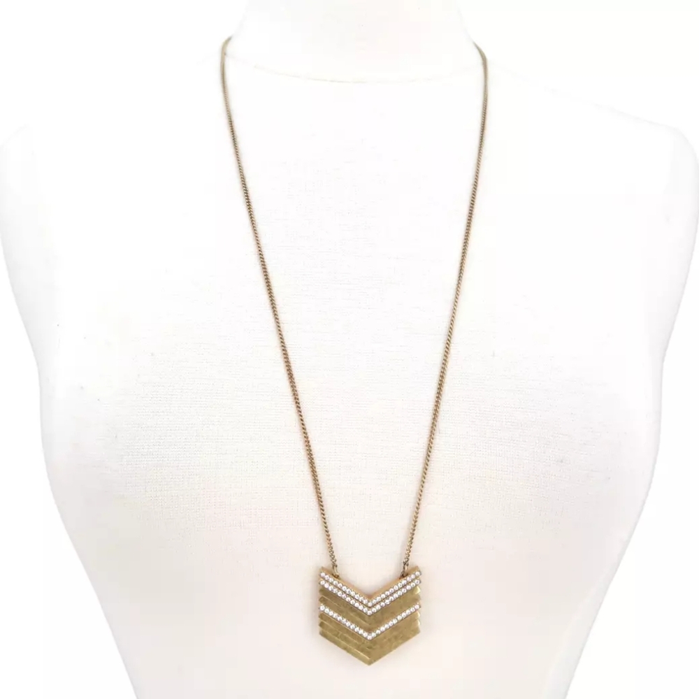 J CREW Pave stripe Chevron necklace